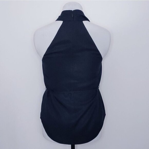 NWT CLUB MONACO Draped pleated cross over belted top - Picture 10 of 16